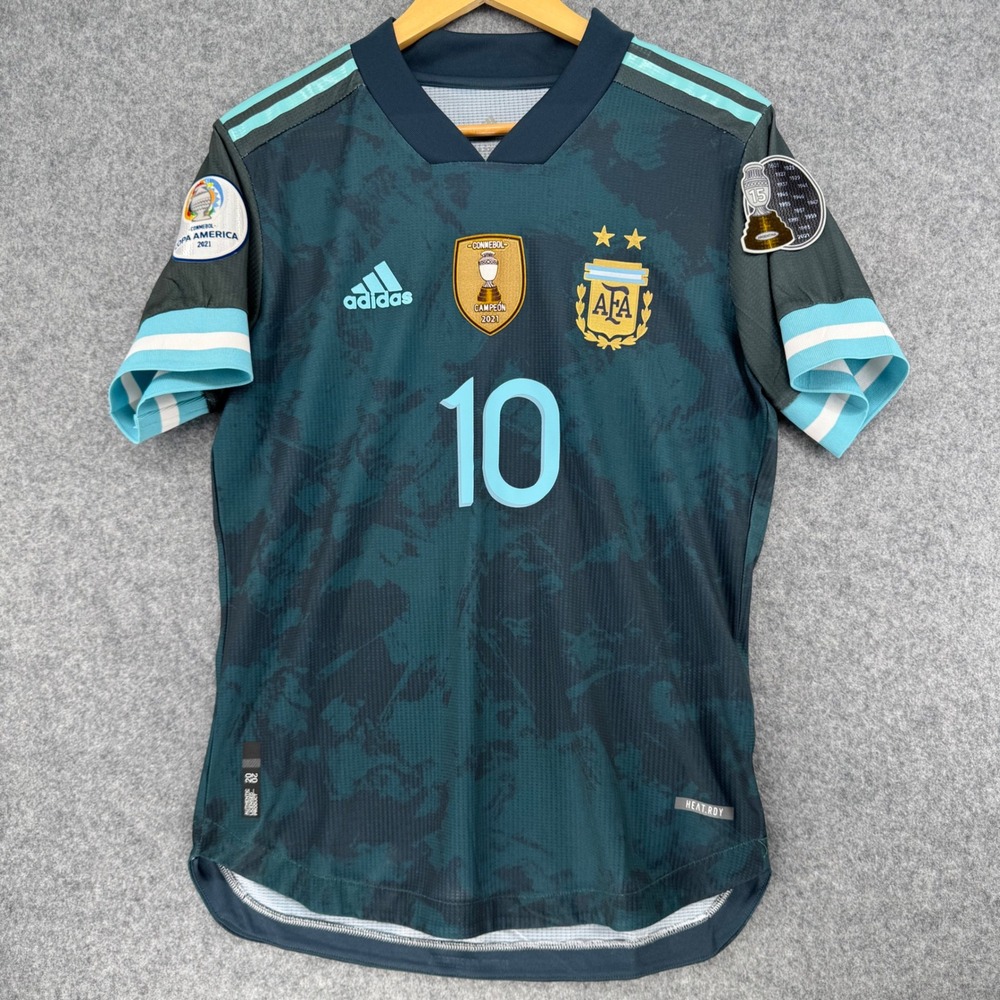 2021 Adidas Argentina Soccer Jersey Mens Medium Teal Romero 10 Copa America